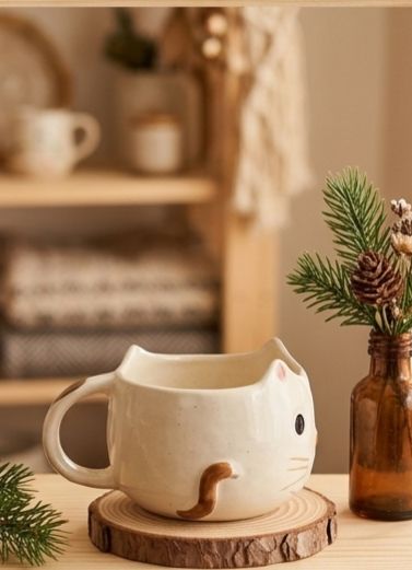 The Whimsical Cat Ceramic Latte Mug by Jasper & Pine Co.
