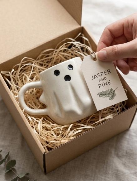 The Little Ghost Ceramic Mug by Jasper & Pine Co.