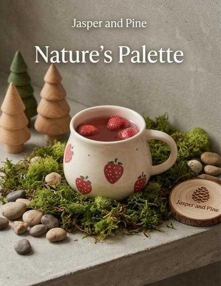 The Nature's Palette Strawberry Ceramic Mug by Jasper & Pine Co.