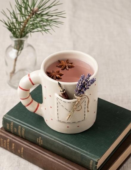 The 3D Pocket & Polka Dot Ceramic Mug by Jasper & Pine Co.