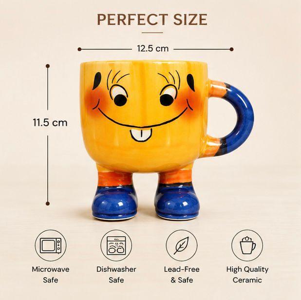 Jasper & Pine Happy Hopper Mug | Handcrafted Playful Ceramic Coffee Cup