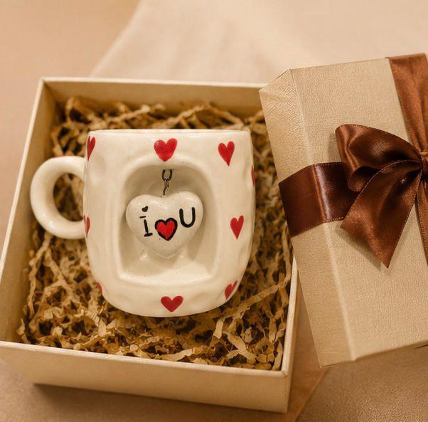 Jasper & Pine Love Locket Mug | Handcrafted Heart Charm Ceramic Cup