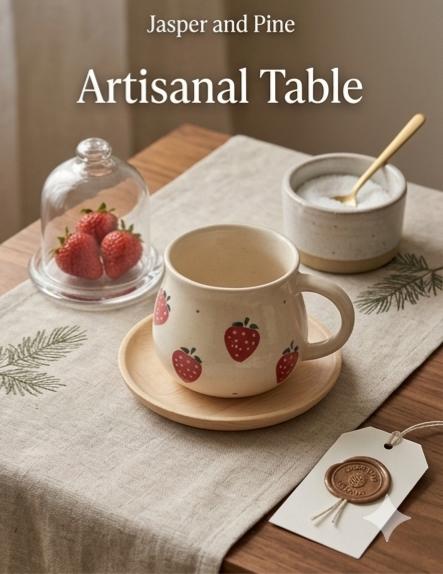 The Nature's Palette Strawberry Ceramic Mug by Jasper & Pine Co.
